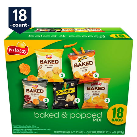 Frito Lay Snacks Baked and Popped Mix Variety Pack, 18 count, 18 Count - Box