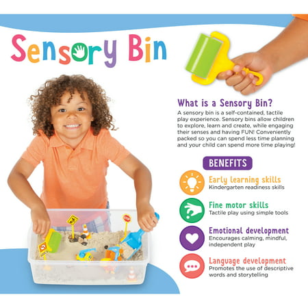 Creativity for Kids Sensory Bin Construction Zone- Child Craft Activity for Boys and Girls