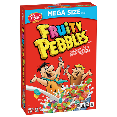 Post Fruity Pebbles Breakfast Cereal, Breakfast Snacks, 27.5 oz