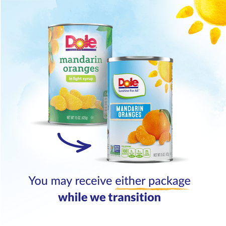 Dole All Natural Mandarin Oranges in Light Syrup, 15 Oz Can