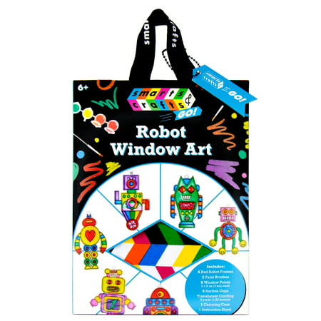 Smarts & Crafts Go Robot Window Art, 26 Pieces, Unisex, Kids & Teens