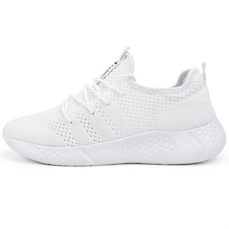 Damyuan Mens Running Shoes Athletic Sport Casual Walking Shoes Fashion Sneakers Lightweight Breathable Mesh Soft Sole, White, 10