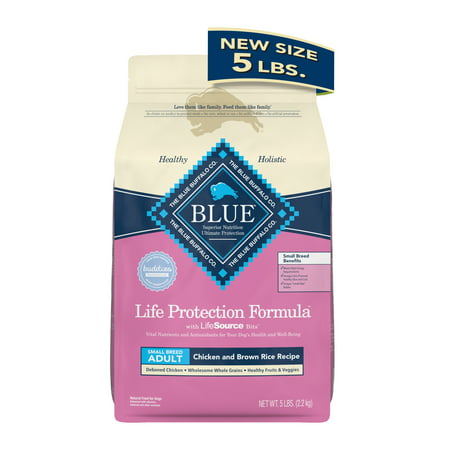 Blue Buffalo Life Protection Formula Small Breed Chicken and Brown Rice Dry Dog Food for Adult Dogs, Whole Grain, 5 lb. Bag, 5 lbs