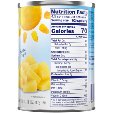 Dole Pineapple Tidbits in 100% Pineapple Juice, 20 Oz Can