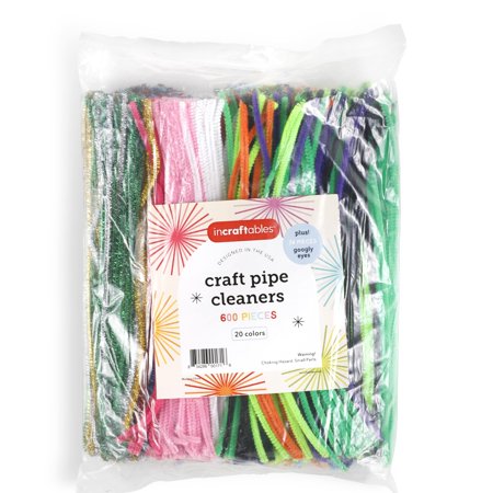Incraftables 600pcs Pipe Cleaners Craft Set with 40 Colors Chenille Stems W/ Googly Eyes