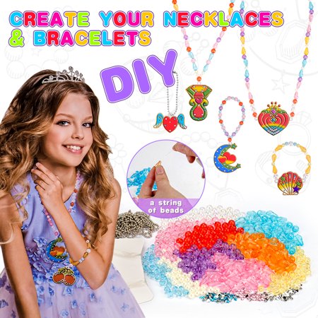 SUNNYPIG Arts and Crafts for Kids 5 6 7 8 Year Old Craft Kits for Girls Boys Age 10 Art Set Birthday Gifts for Kids 6-12 Art Set for Children Kids Age 5-10 Year Old Early Development & Activity ToysNecklace,