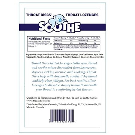 Throat Discs Soothe Herbal Lozenges, 46ct