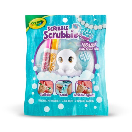 Crayola Scribble Scrubbie Ocean Pets, 1 Ct Animal Toy, Stocking Stuffers for Boys & Girls, Child Ages 3+