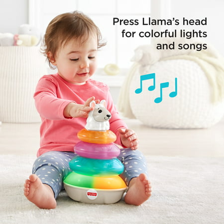 Award Winning Fisher-Price Linkimals Lights & Colors Llama, Musical Stacking Toy