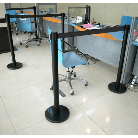 Yaheetech 2-Pack Stanchion with 6.5 Foot Retractable Belt Crowd Control Stanchion Queue Line Post Barrier