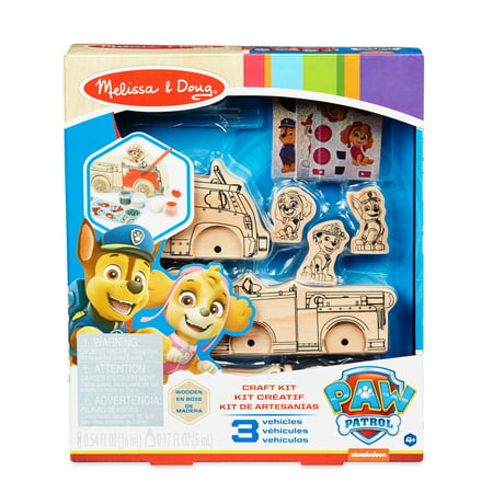 Melissa & Doug PAW Patrol Decorate Your Own Wooden Vehicles Craft Kit (20 Pieces)