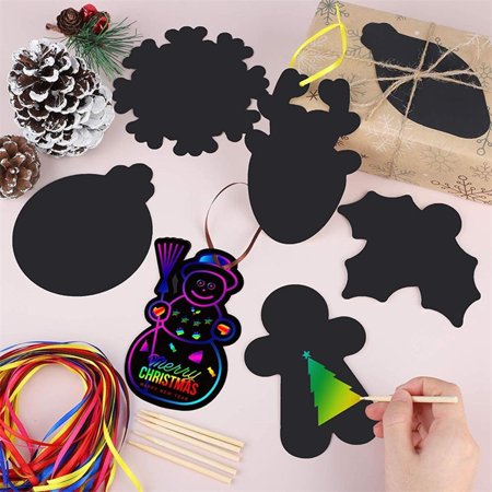 KABUER Christmas Scratch Craft Arts for Kids Christmas Crafts Christmas Party Favors for Kids Christmas Ornament Tree Decoration