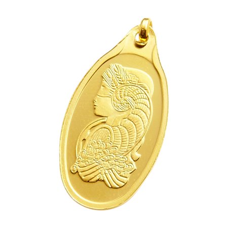 10 Gram Oval Gold with pendant, Lady Fortuna Design