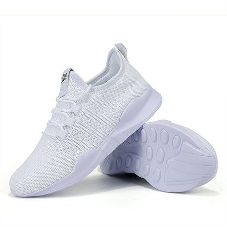 BUBUDENG Athletic Shoes for Men Lightweight Mesh Running Shoes Comfy Walking Workout Sneakers for Men Cross Trainers, White, 10