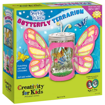 Creativity for Kids Sparkle N Glow Butterfly Terrarium- Child Craft Kit for Boys and Girls Ages 6+