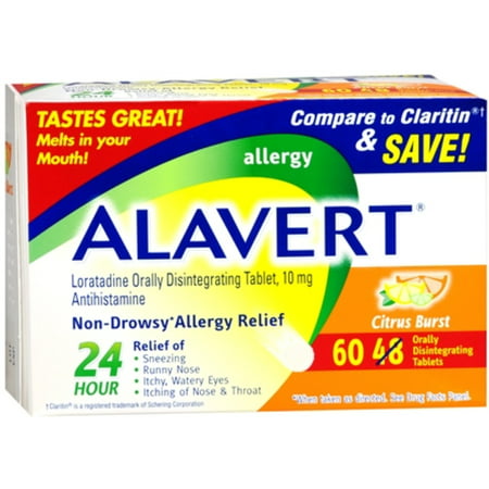 Alavert 24 Hour Orally Disintegrating Tablets Citrus Burst, 60 ea (Pack of 3)