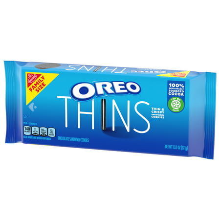 OREO Thins Chocolate Sandwich Cookies, Family Size, 13.1 oz