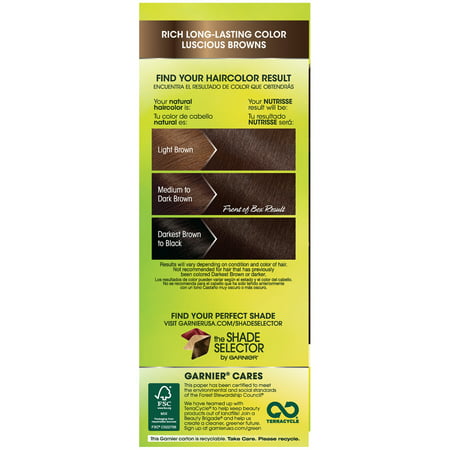 Garnier Nutrisse Nourishing Hair Color Creme, 40 Dark Brown (Dark Chocolate), 1 Kit040 Dark Brown (Dark Chocolate),