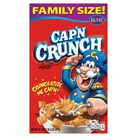 Cap'n Crunch Cereal Original Family Size Box, 22.1 oz