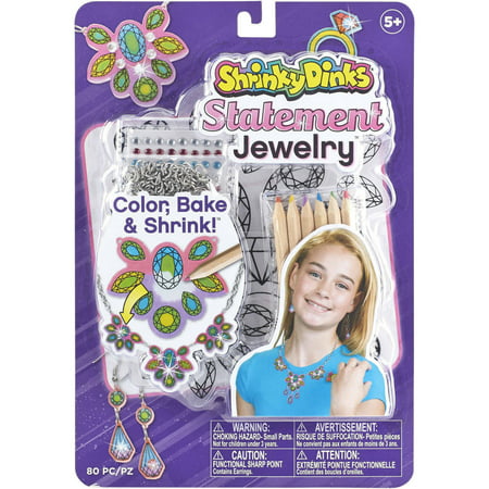 Shrinky Dinks Statement Jewelry Girls Craft -Gift Crafting Kit - Friendship Bracelet, Necklace, Earrings, Rings