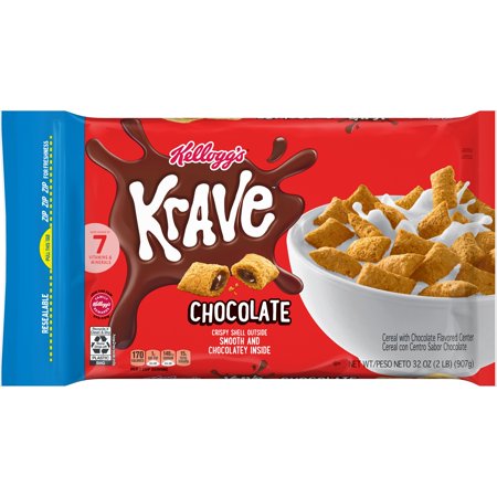 Kellogg's Krave Cold Breakfast Cereal, Chocolate, 32 oz