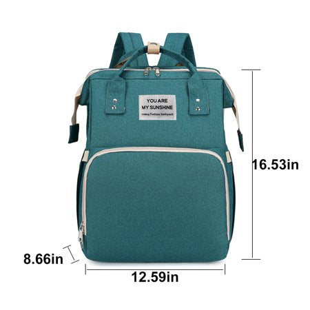 Diaper Bag Backpack Baby Bag with Changing Station Large Capacity Baby Diaper Bag with Insulation Milk Bottle Pocket Multifunction Travel Back Pack with USB Charging Port Foldable Crib WaterproofGreen,