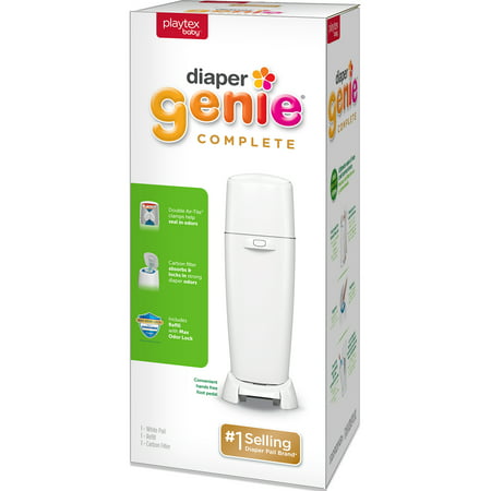 Playtex Diaper Genie Complete White Diaper Pail with 1 RefillWhite,