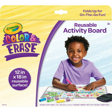 Crayola Color and Erase Reusable Activity Board, Gift for Kids, Ages 3, 4, 5, 6