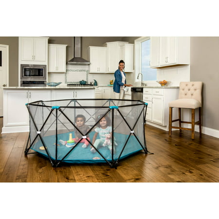 Regalo My Play? Portable Play Yard Indoor and Outdoor, Teal, 8-Panel, Portable, Unisex