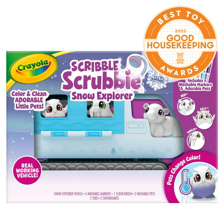 Crayola Scribble Scrubbie Pets Arctic Snow Explorer, Color & Wash Creative Toy, Holiday Toys for Girls & Boys Ages 3+Blue,