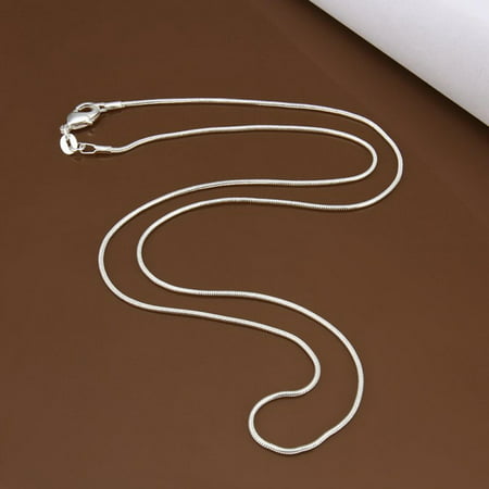 Clearance!Sterling Silver Necklace Thin Snake Chain Necklace Sterling Silver 1 mm Snake Chain Necklace Women, 16"
