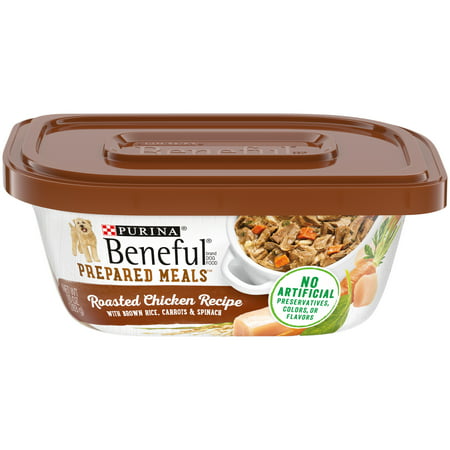 (8 Pack) Purina Beneful High Protein, Wet Dog Food With Gravy, Prepared Meals Roasted Chicken Recipe, 10 oz. Tubs, Roasted Chicken