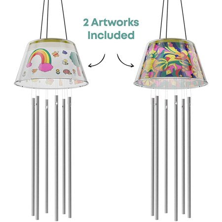 Dan&Darci Make Your Own Solar-Powered Light-Up Wind Chime Kit - Build & Design your DIY Chimes in 3 Easy Steps - Kids art Projects Kits - Children's STEM Fun Science Craft Gift Set