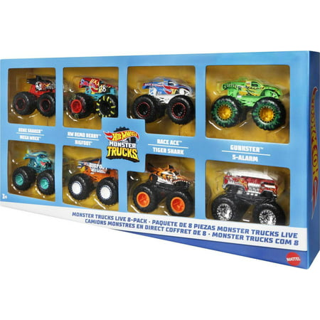 Hot Wheels Monster Trucks Live 8-Pack, toy Trucks, Gift for Kids 3 Years & Up