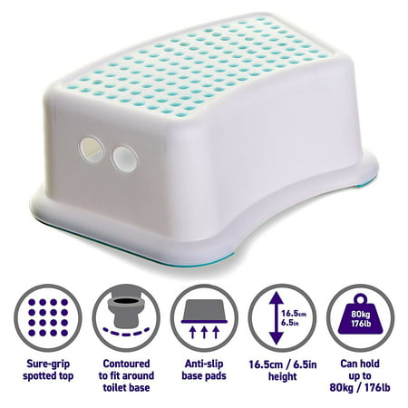 Dreambaby 1-Step Stool for Toddlers with Anti-Slip Rubber Dots Aqua