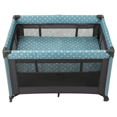 Babideal Dottie Playard with Bassinet-Blue DotBlue,