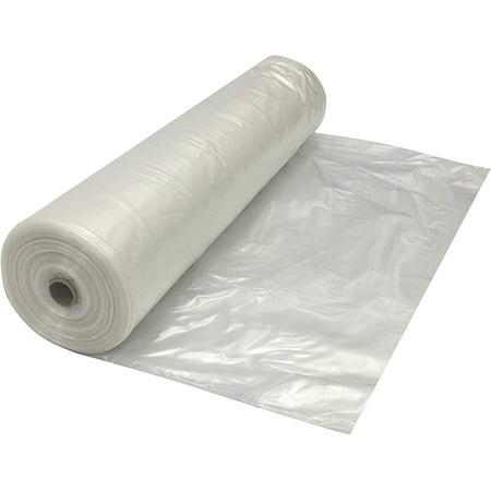 Farm Plastic Supply - Clear Plastic Sheeting - 8 mil - (2.5' x 100) - Thick Plastic Sheeting, Heavy Duty Polyethylene Film, Drop Cloth Vapor Barrier Covering for Crawl Space, 2.5' x 100'