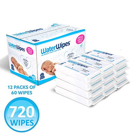 WaterWipes Unscented Baby Wipes, Sensitive and Newborn Skin, 12 Packs (720 Wipes)