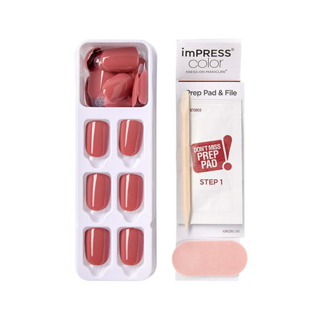 imPRESS Color Press-on Manicure, Platonic Pink, Short, cream, Short, square