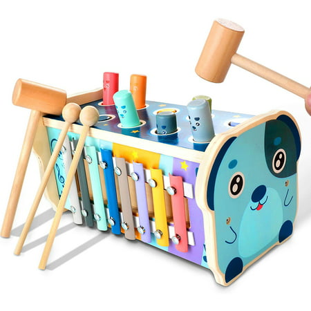 Baby Toys for 12-24 Months, Wooden Hammering Pounding Toys, Montessori Early Development Toys, Toys for 1 2 3 Year Old