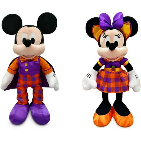 Disney 2021 Mickey & Minnie Mouse Halloween Plush Set - 15" Plush Doll - Ship Fast!