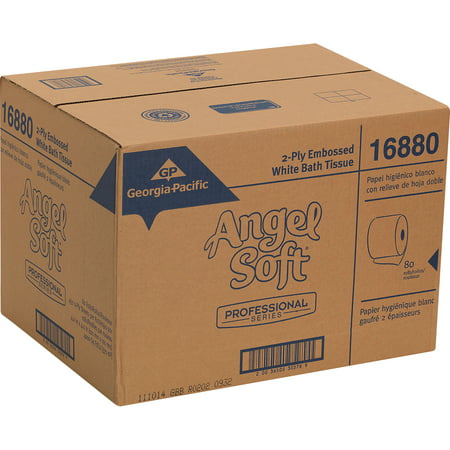 Angel Soft Professional Series Embossed Toilet Paper by GP Pro, White, 80/Carton