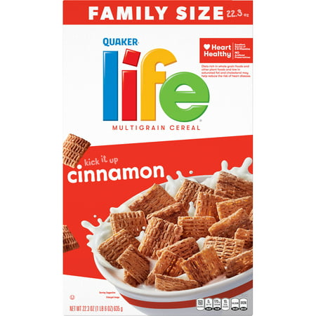 Quaker Life Multigrain Cereal Cinnamon, Family Size, 22.3 oz
