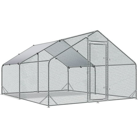 Betterhood Large Metal Chicken Coop Upgrade Tri-Supporting Wire Mesh Chicken Run,Chicken Pen with Water-Resident and Anti-UV Cover,Duck Rabbit House Outdoor(10? W x 13? L x 6.5? H)