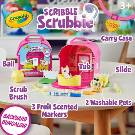 Crayola Scribble Scrubbie Pets Backyard Bungalow, School Supplies, Toys, Unisex Child, 8 Pcs, One Size