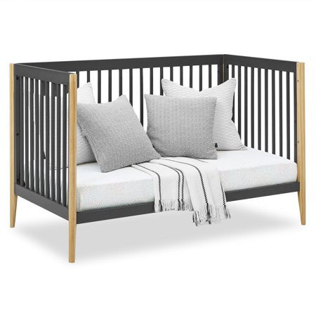 Delta Children Casey 6-in-1 Convertible Baby Crib, Charcoal GreyCharcoal Grey/Natural,