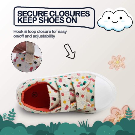 K KomForme Kids Canvas Shoes Colorful Dots Size 6 Toddler GirlColorful Dots,