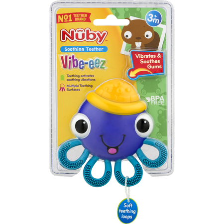 Nuby Vibe-eez Soothing Teether, OctopusPurple,