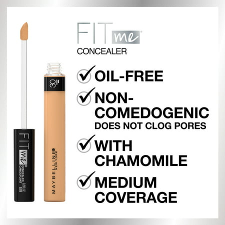 Maybelline Fit Me Liquid Concealer Makeup, Natural Coverage, Oil-Free, Deep, 0.23 fl oz35 Deep,