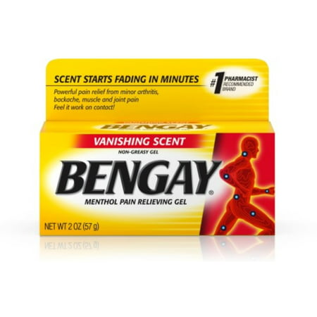 BENGAY Menthol Pain Relieving Gel Vanishing Scent 2 oz (Pack of 6)